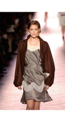 2005-06 F/W Brown Silk & Wool Tweed Balloon Sleeve Jacket