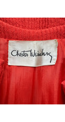 1960s Blood Orange Ribbed Cotton Vest