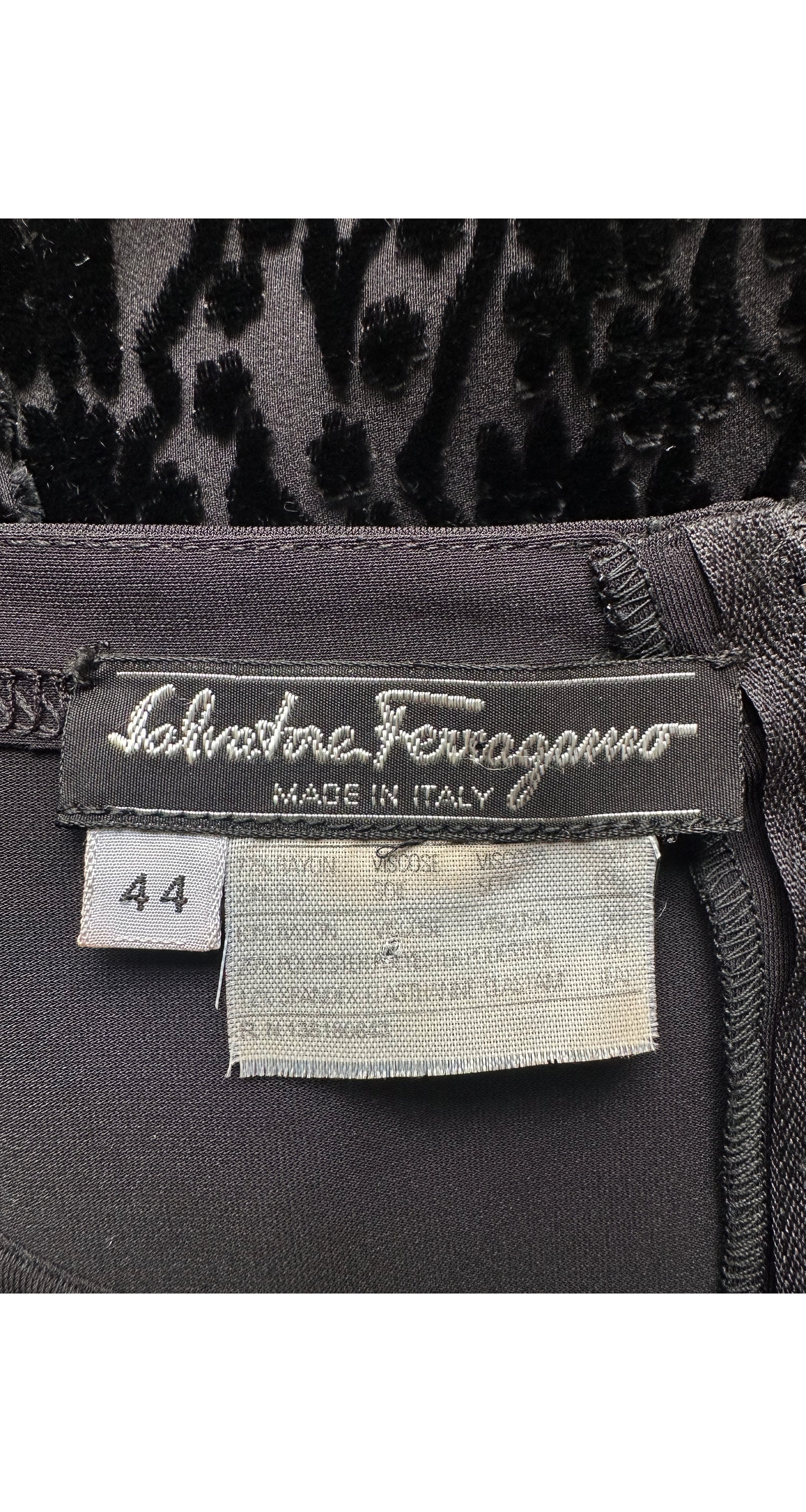 1996-97 F/W Black Floral Devoré Velvet Maxi Dress