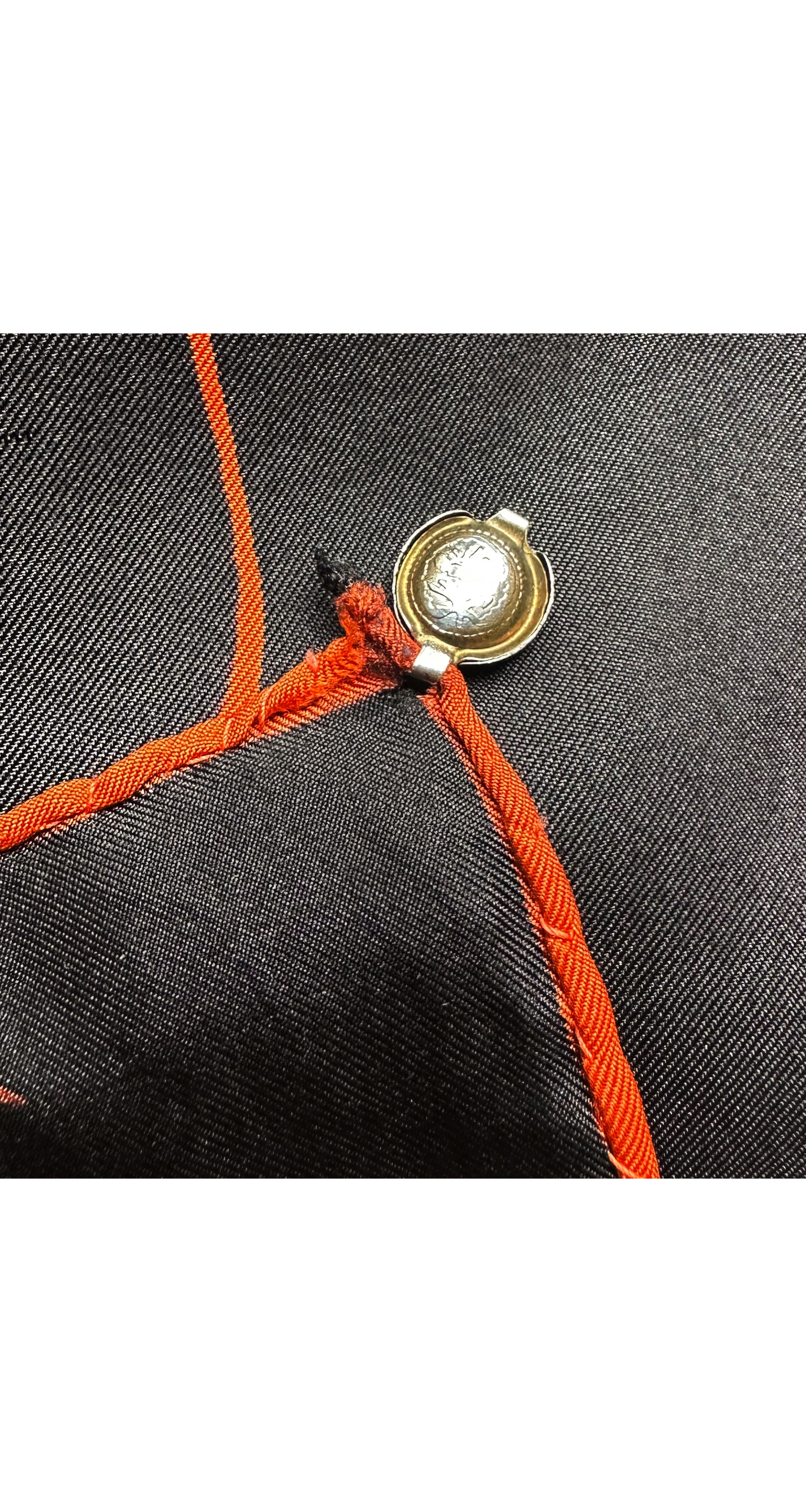 1950s "Le Zodiaque" Orange & Black Silk Twill Scarf
