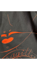 1950s "Le Zodiaque" Orange & Black Silk Twill Scarf