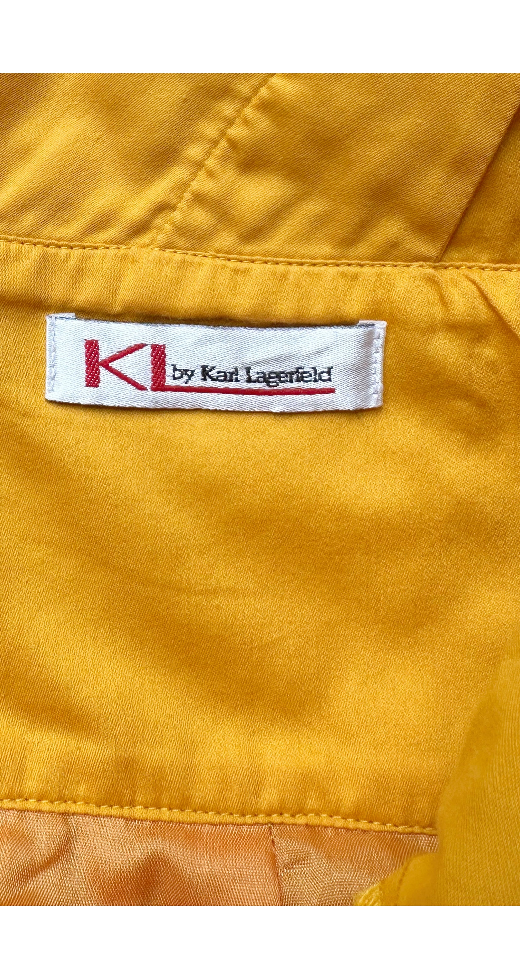 1980s Amber Yellow Cotton Backless Dress
