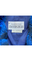 1990s Blue Cashmere Chinchilla Fur Skirt Suit