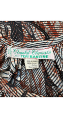 1977 S/S Batik Print Cotton One-Shoulder Maxi Dress