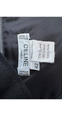 1980s Chainlink Black Wool Gabardine Pleated Skirt