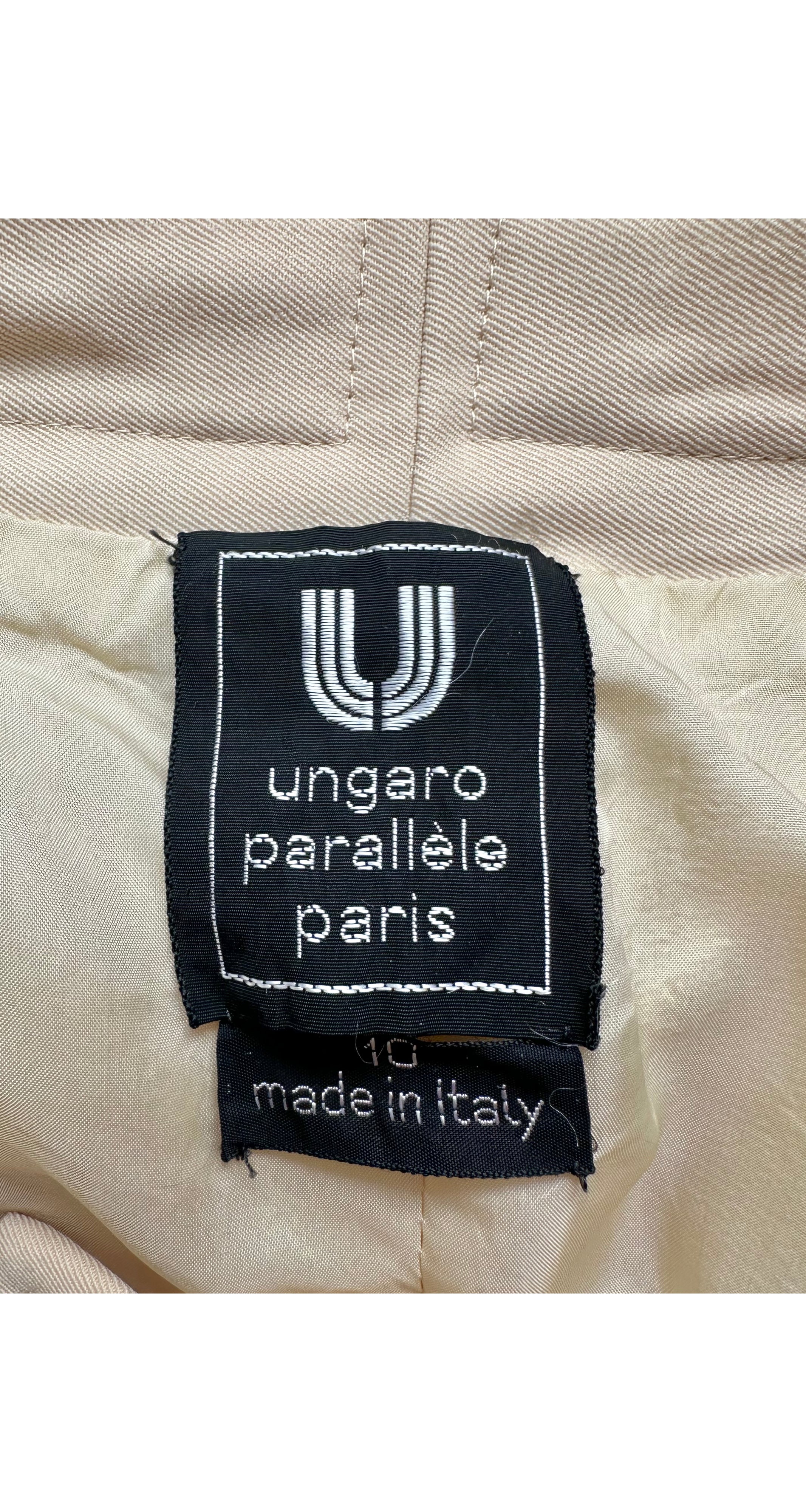 1970s Beige Wool Gabardine Wide-Leg Trousers