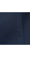 1970s Navy Wool Gabardine Studded Buckle Wrap Skirt