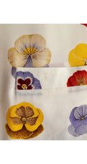 1990s Men's Pansy Print Ivory Silk Waistcoat