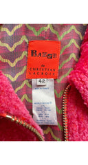 1990s Hot Pink Wool Belted Teddy Jacket