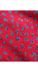 1970s Red Floral Cotton Sleeveless Prairie Maxi Dress