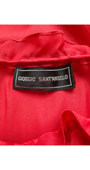 1976-77 F/W Red Organza Balloon Sleeve Blouse