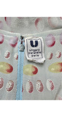 1978 S/S Egg Mixed Print Powder Blue Silk Peasant Dress