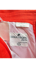 1970s Logo Orange Snap-Up Knee Length Skirt