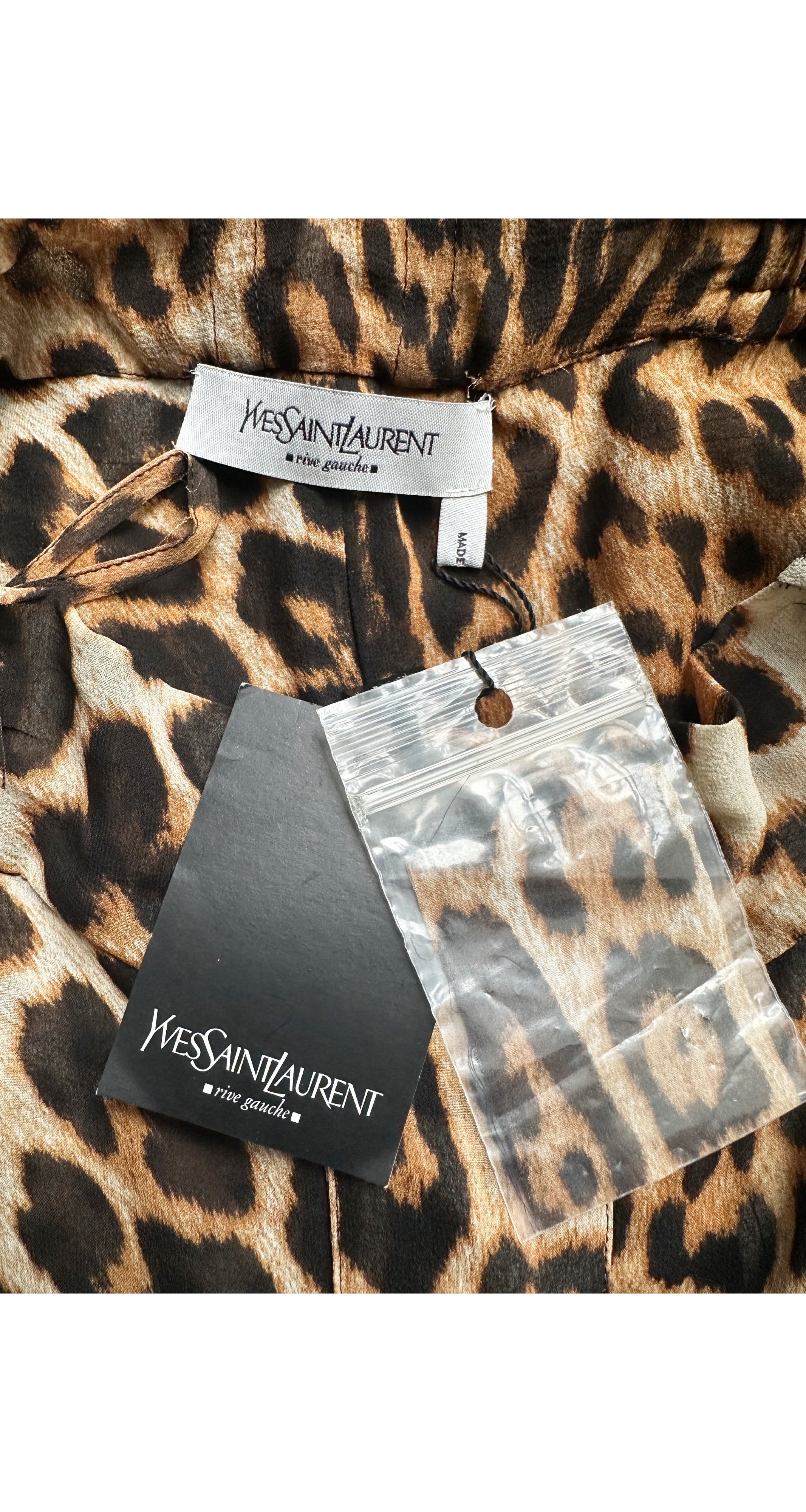 2002 S/S NWT Leopard Print Silk Chiffon Knee-Length Skirt