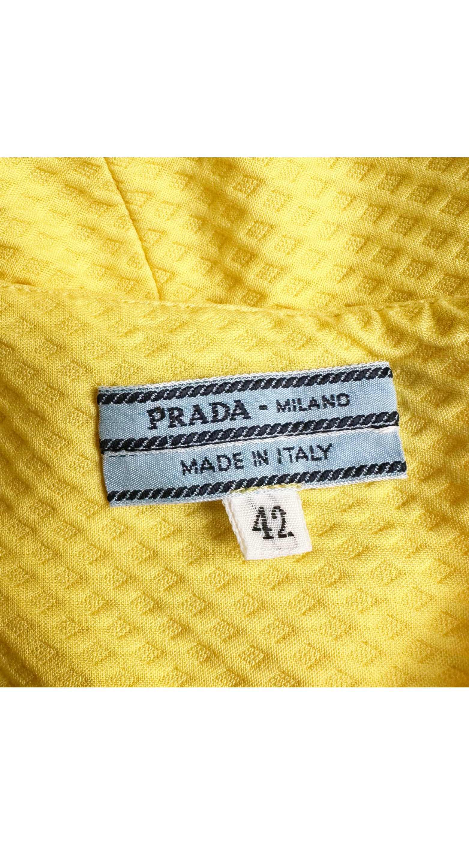 1992 S/S Yellow Cotton Piqué Halter Bustier Top