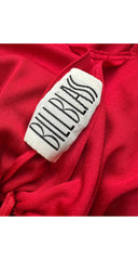 1977-78 F/W Macrame Collar Red Jersey Bishop Sleeve Gown