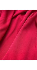 1977-78 F/W Macrame Collar Red Jersey Bishop Sleeve Gown