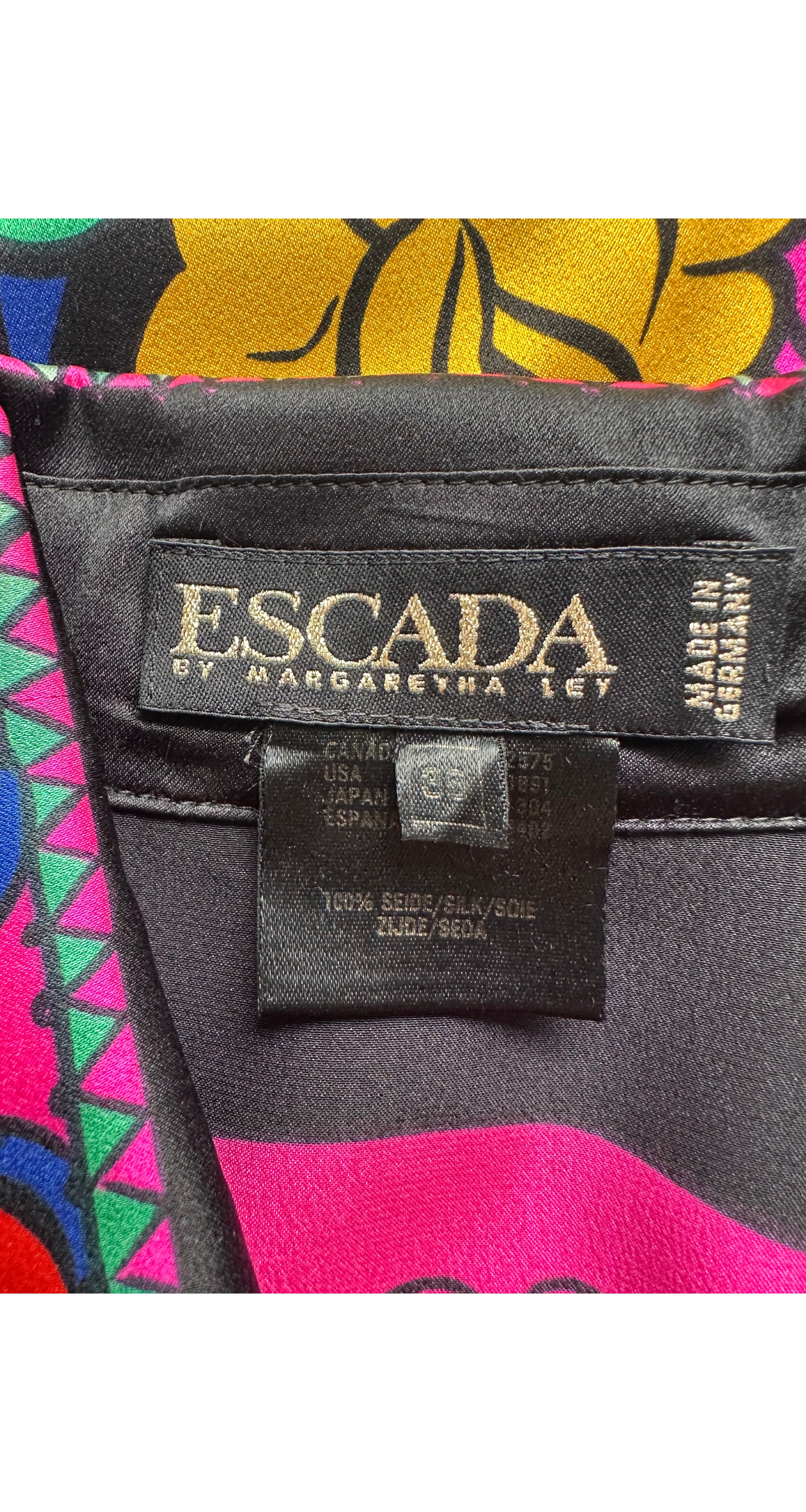 1992 F/W Circus Print Black Silk Button-Up Blouse