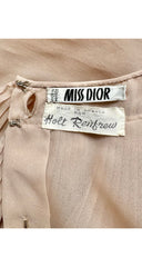 1970s Rose Taupe Pierrot Collar Balloon Sleeve Blouse