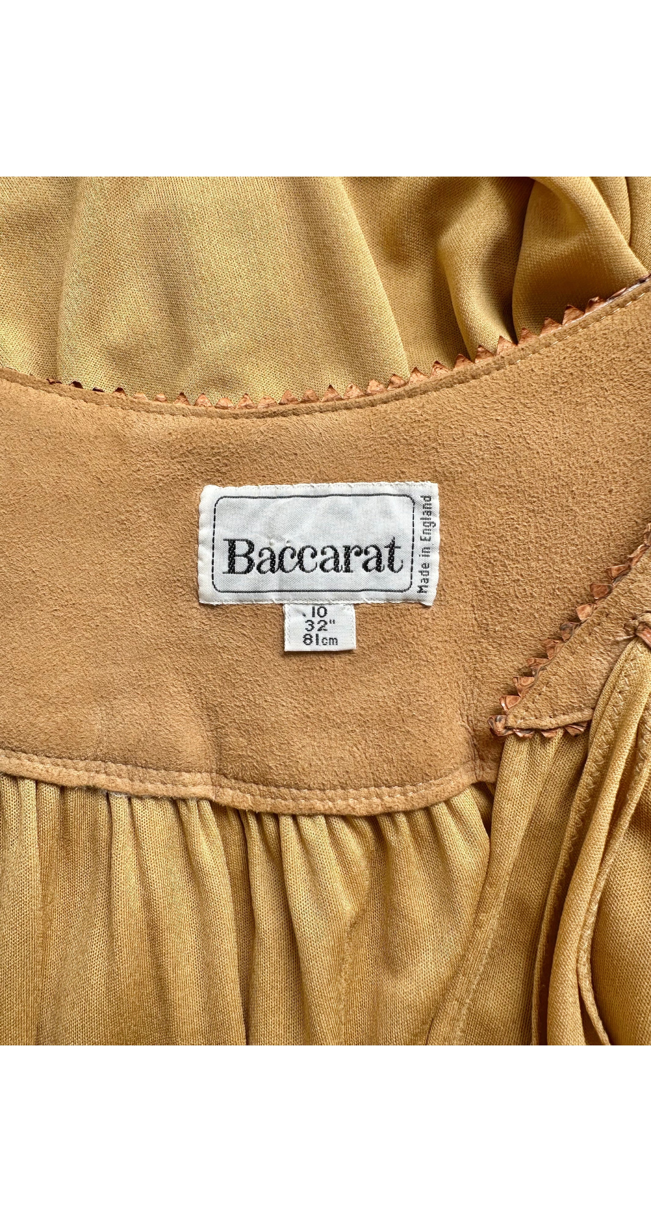 1970s Tan Suede & Python Trim Jersey Dress