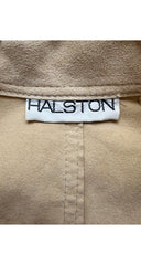 1970s Beige Ultrasuede Collared Coat Dress