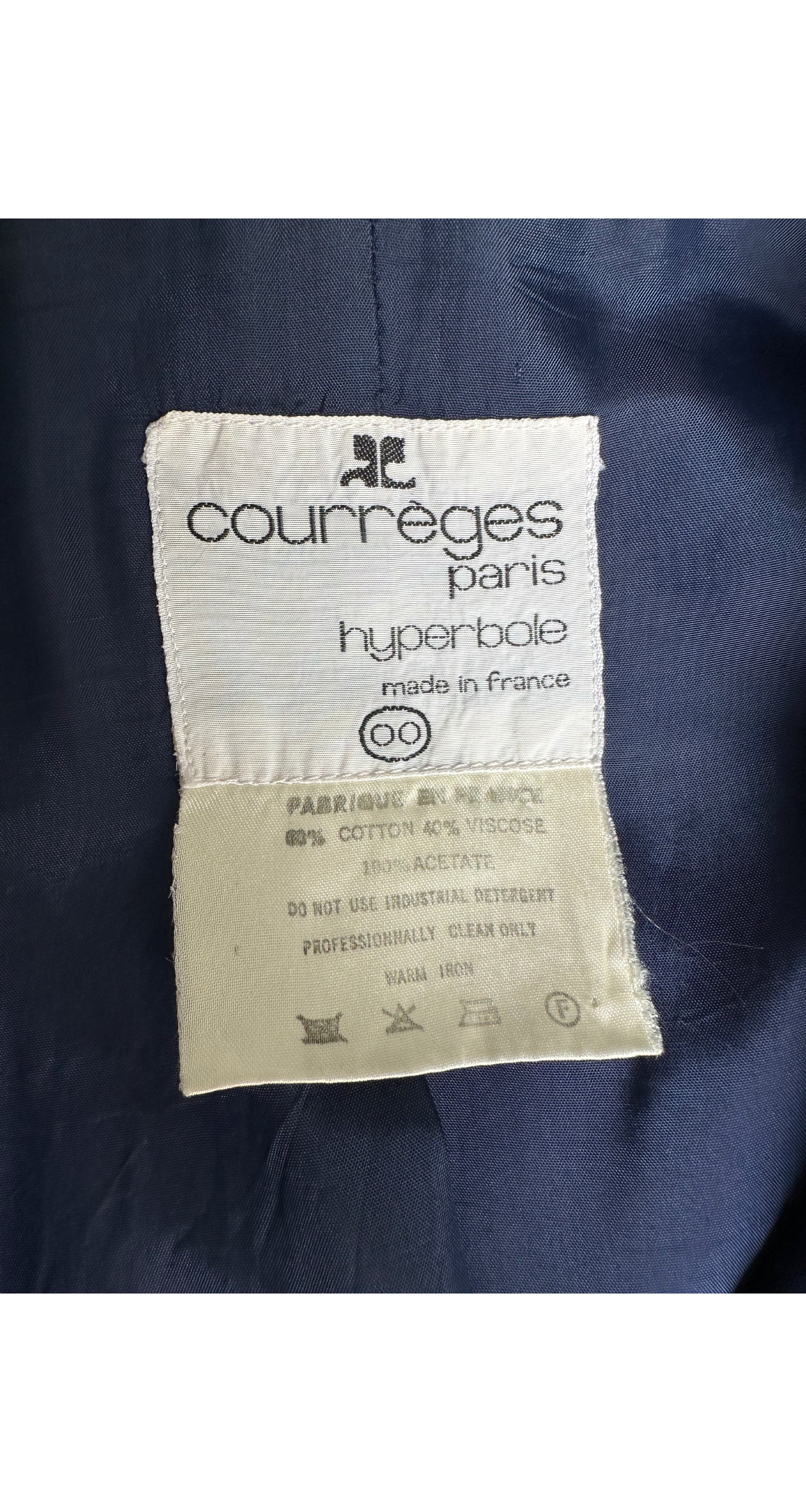 1970s Logo Navy Cotton Velour Zip-Up Jacket
