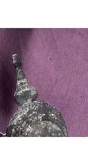 1950s Deity Print Olive & Aubergine Silk Twill Scarf