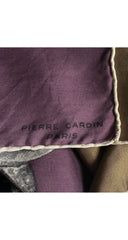 1950s Deity Print Olive & Aubergine Silk Twill Scarf