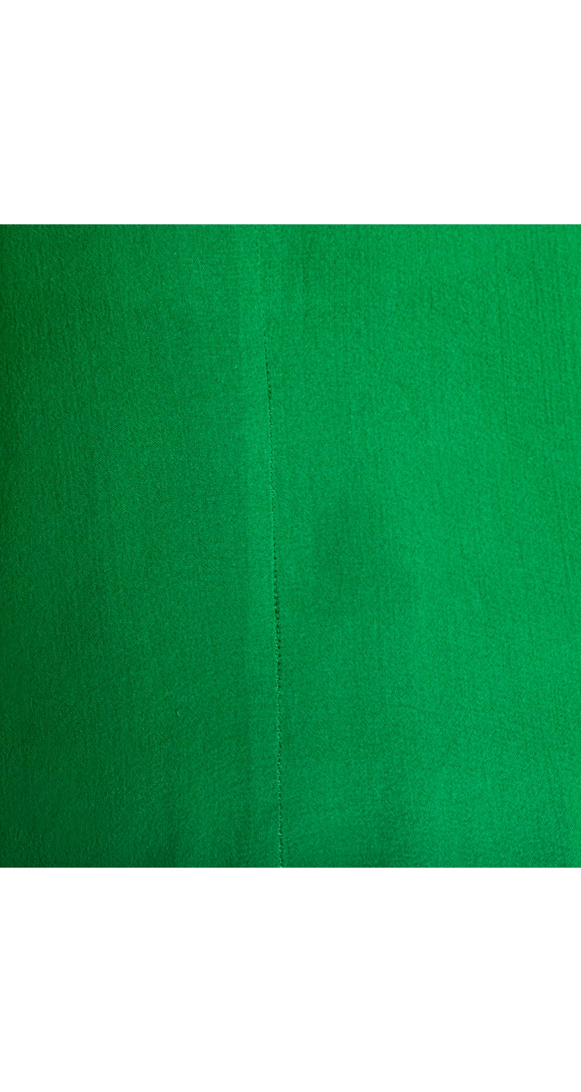 2000s Emerald Green Silk Chiffon Tiered Bow Sleeve Blouse