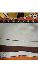 1960s Horse Scenic Print Twill Shift Dress