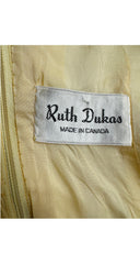 1960s Beaded Yellow Raw Silk Evening Gown