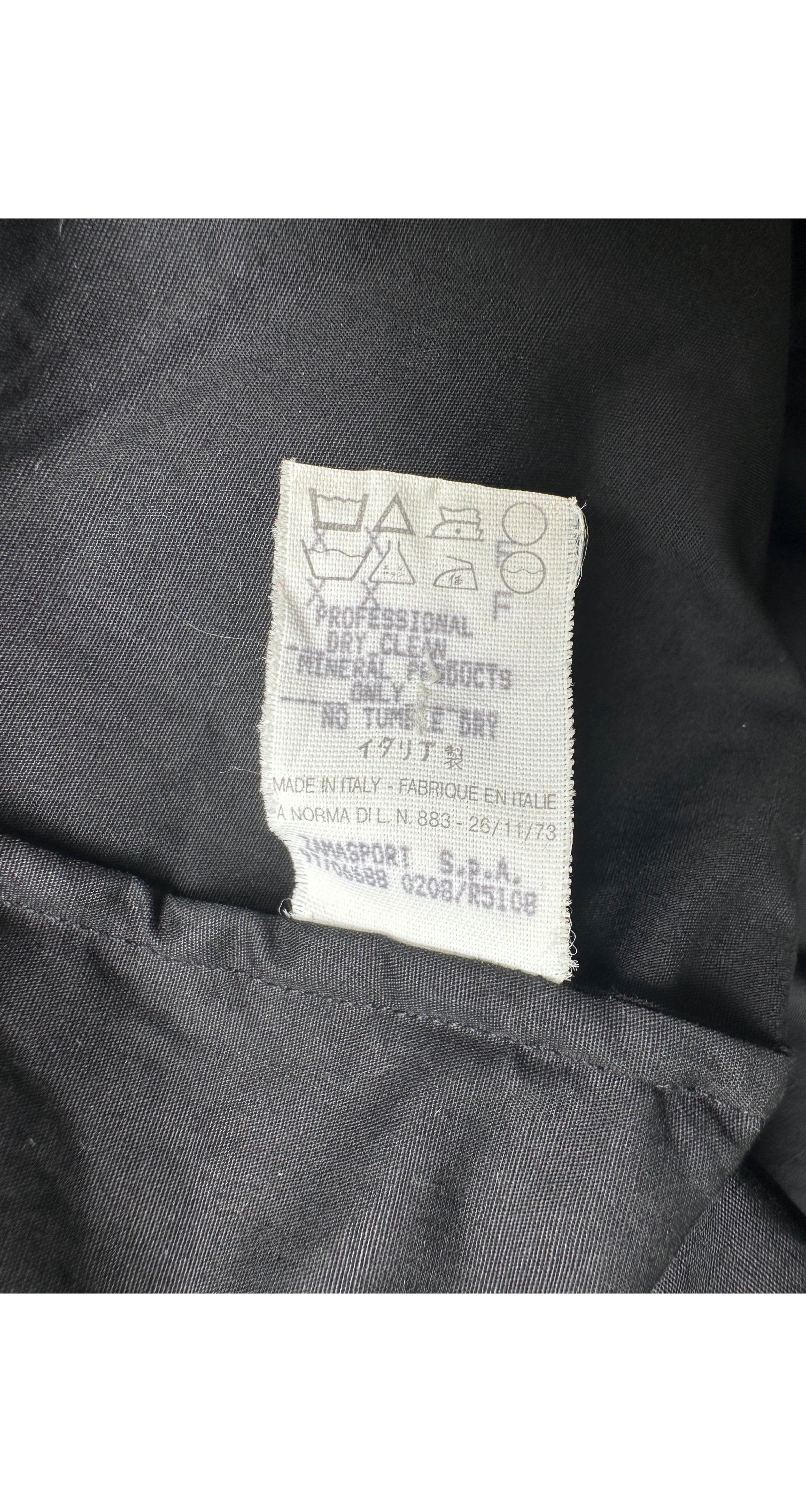 1997-98 F/W Black Fruit Print Flocked Velvet Cotton Blouse
