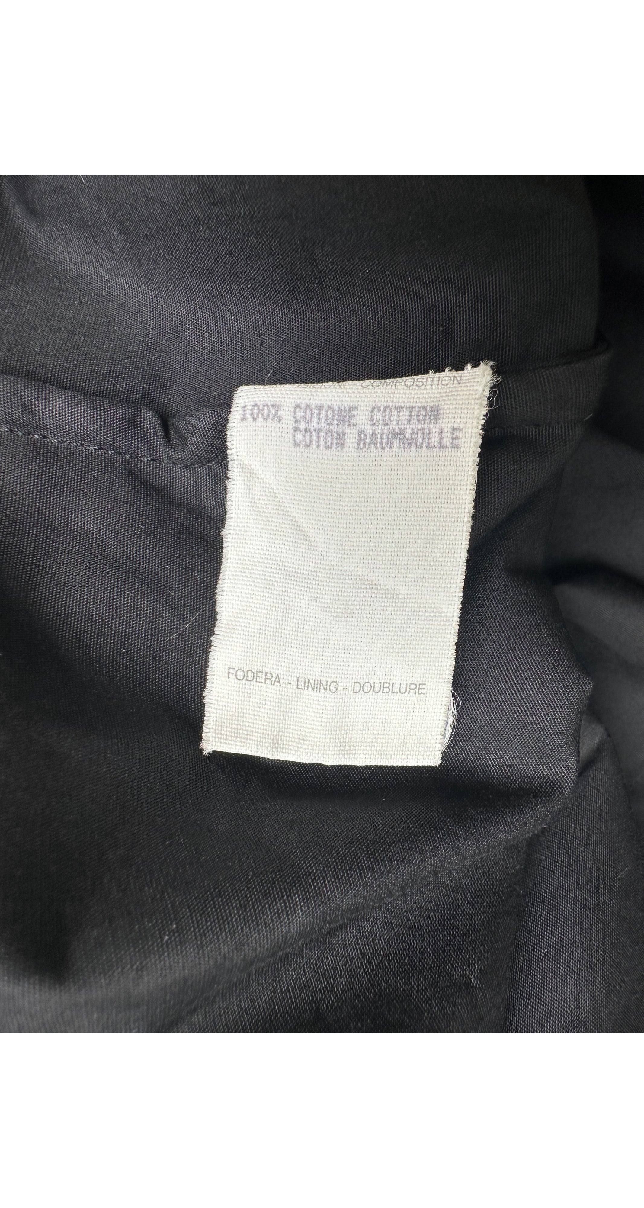 1997-98 F/W Black Fruit Print Flocked Velvet Cotton Blouse