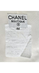 1989 S/S Logo Button White Cotton Pencil Skirt Suit