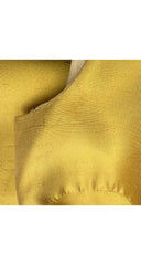 1960s Beaded Yellow Raw Silk Evening Gown