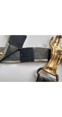 1970s Victorian Revival Clasping Hands Leather Belt