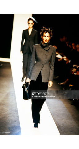 1997-98 F/W Gray Wool Asymmetrical Maxi Skirt Suit