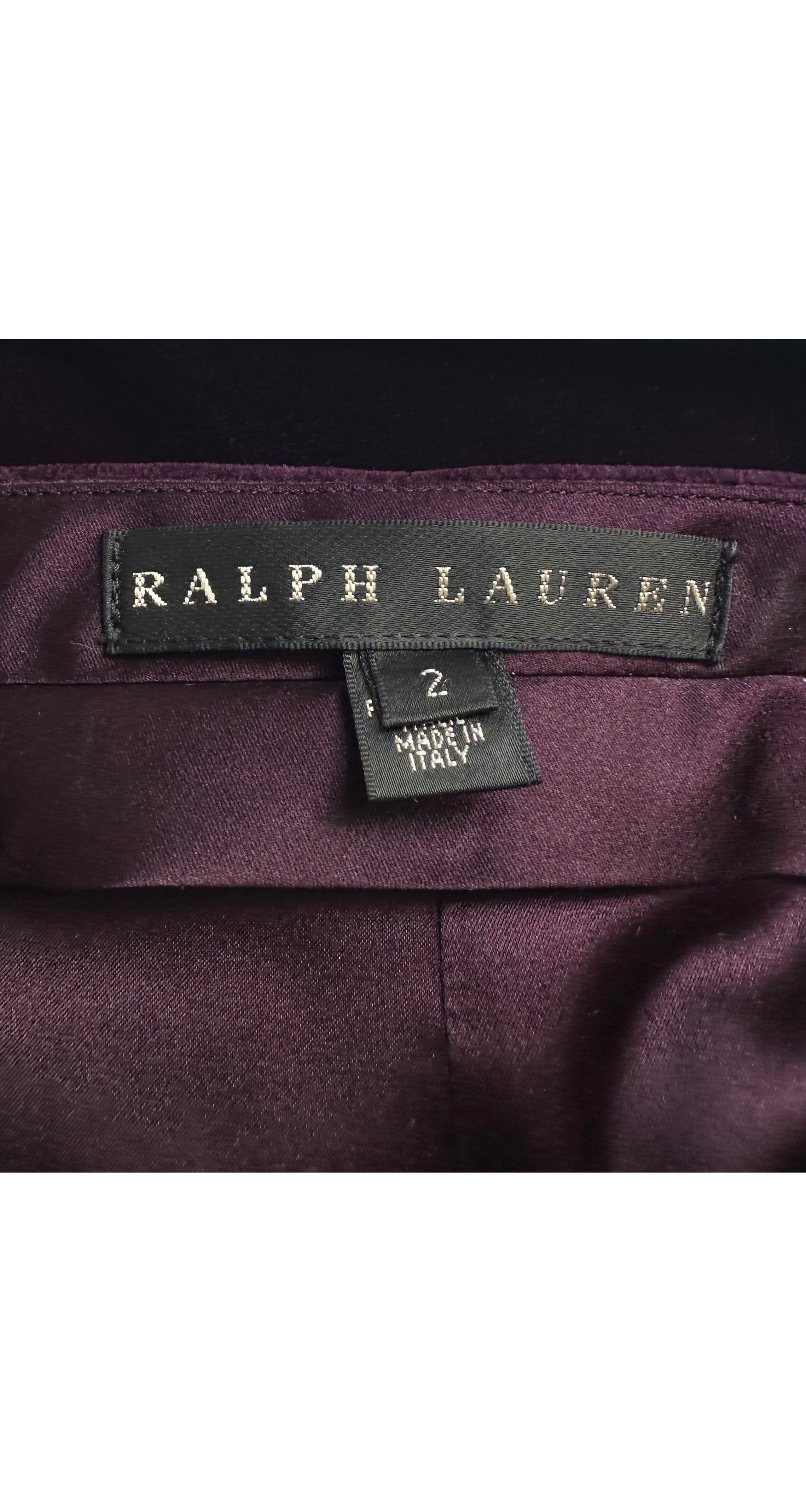 2000s Dark Purple Cotton Velvet Flared Trousers