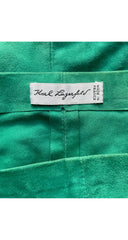 1980s Kelly Green Suede Ruched Sleeveless Top