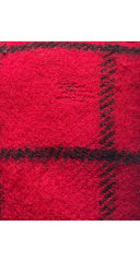 1986-87 F/W Runway Plaid Red Wool Hooded Coat