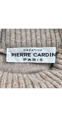 1970s Logo Taupe Mélange Wool Turtleneck Sweater