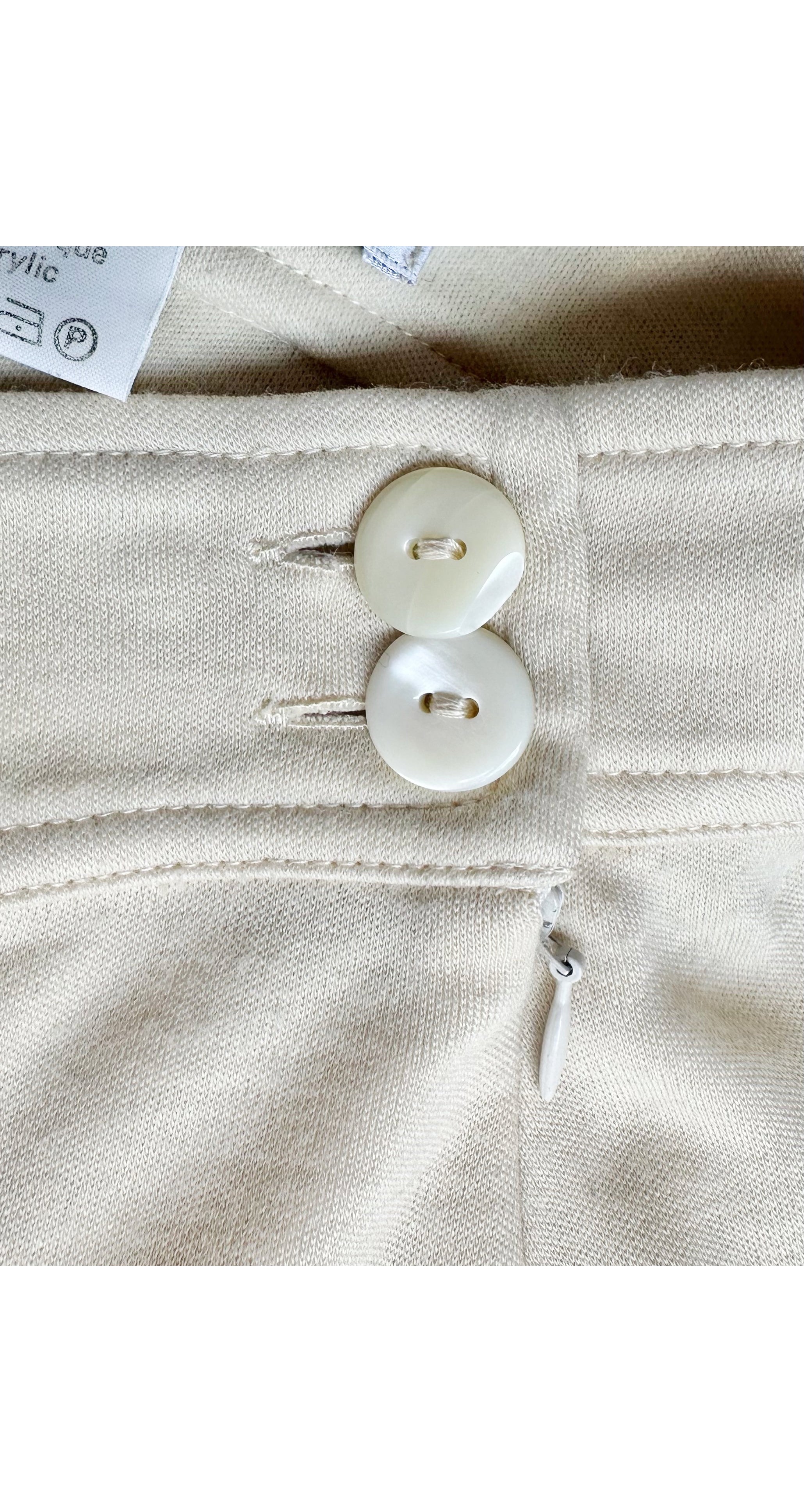1989-90 F/W Ecru Wool Jersey Draped Skirt