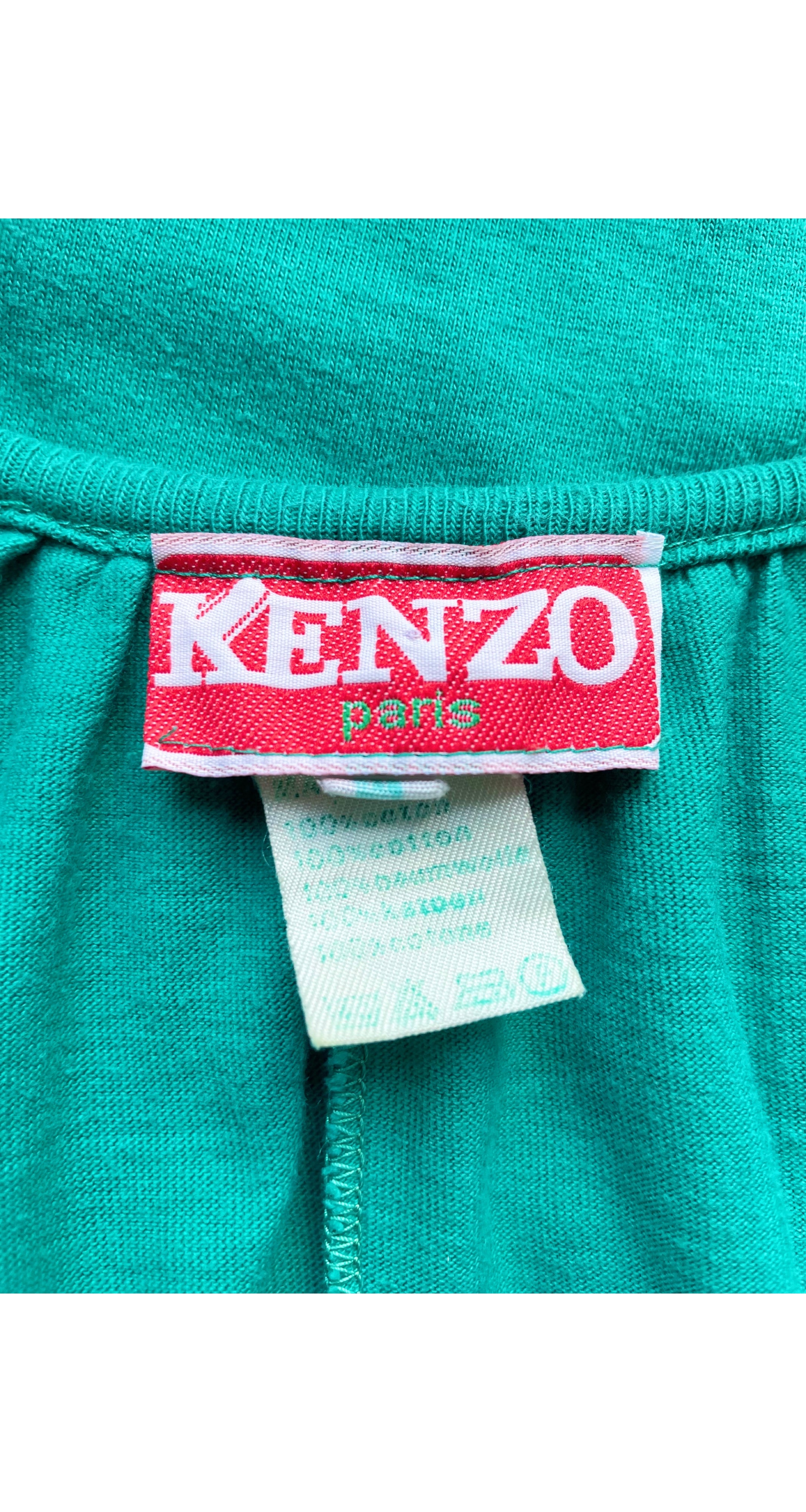 1980s Turquoise Cotton Jersey Sleeveless Jumpsuit