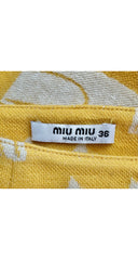 2017-18 F/W Intarsia Cat Print Yellow Wool Jersey Pants