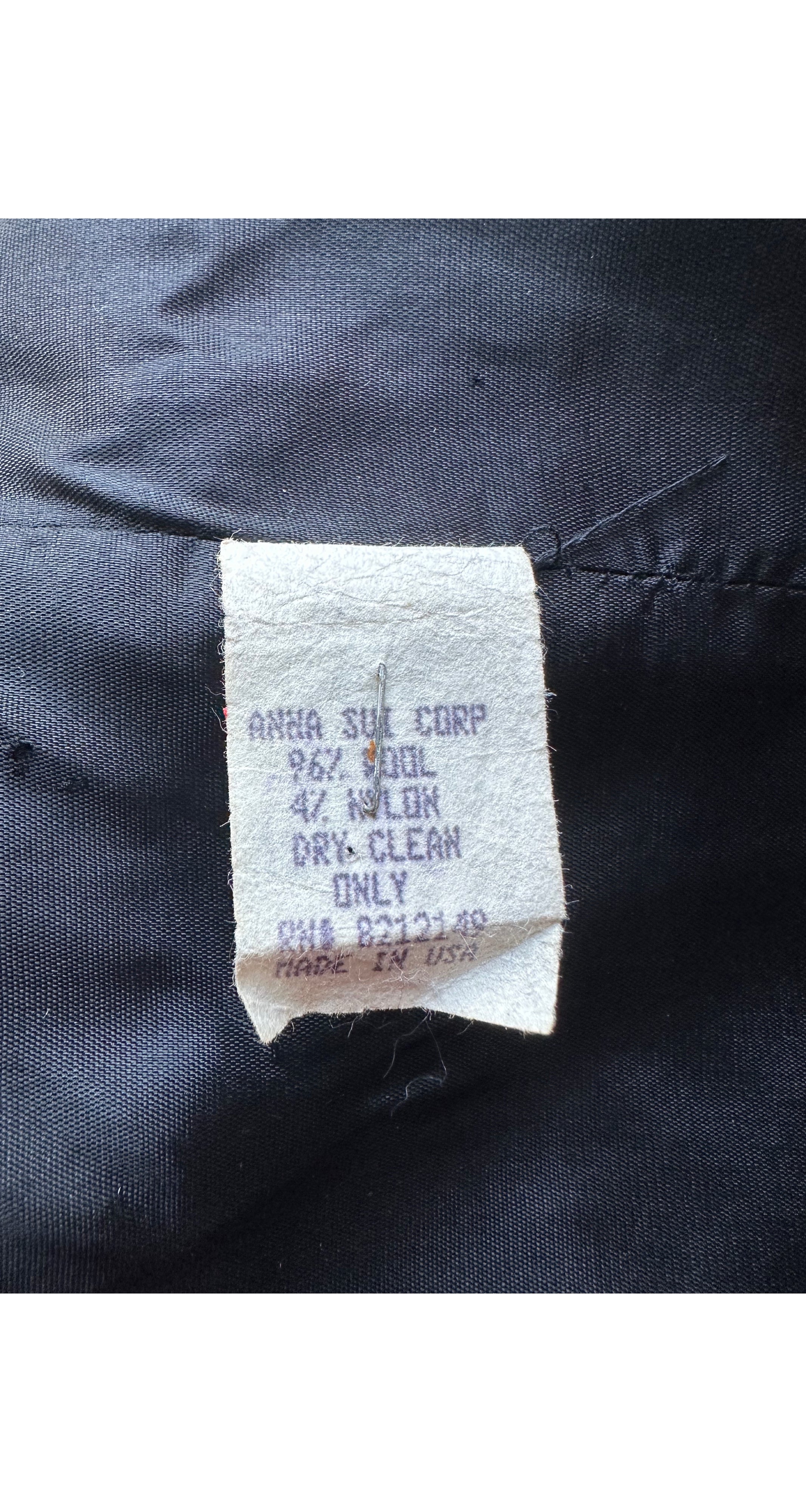 1990s Black Wool Bouclé Contrast Trim Cropped Jacket