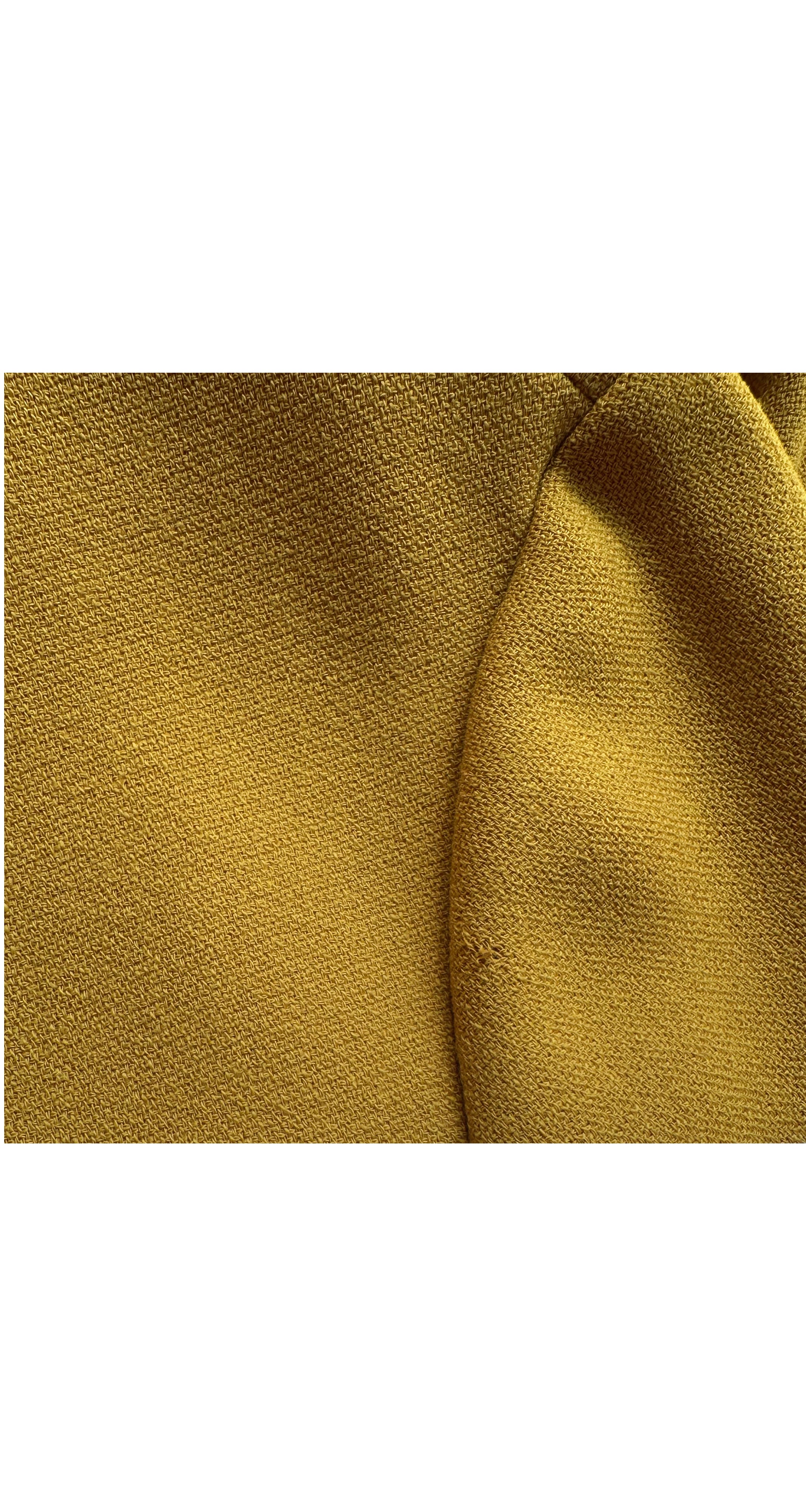 1989-90 F/W Mustard Wool & Black Velvet Skirt Suit