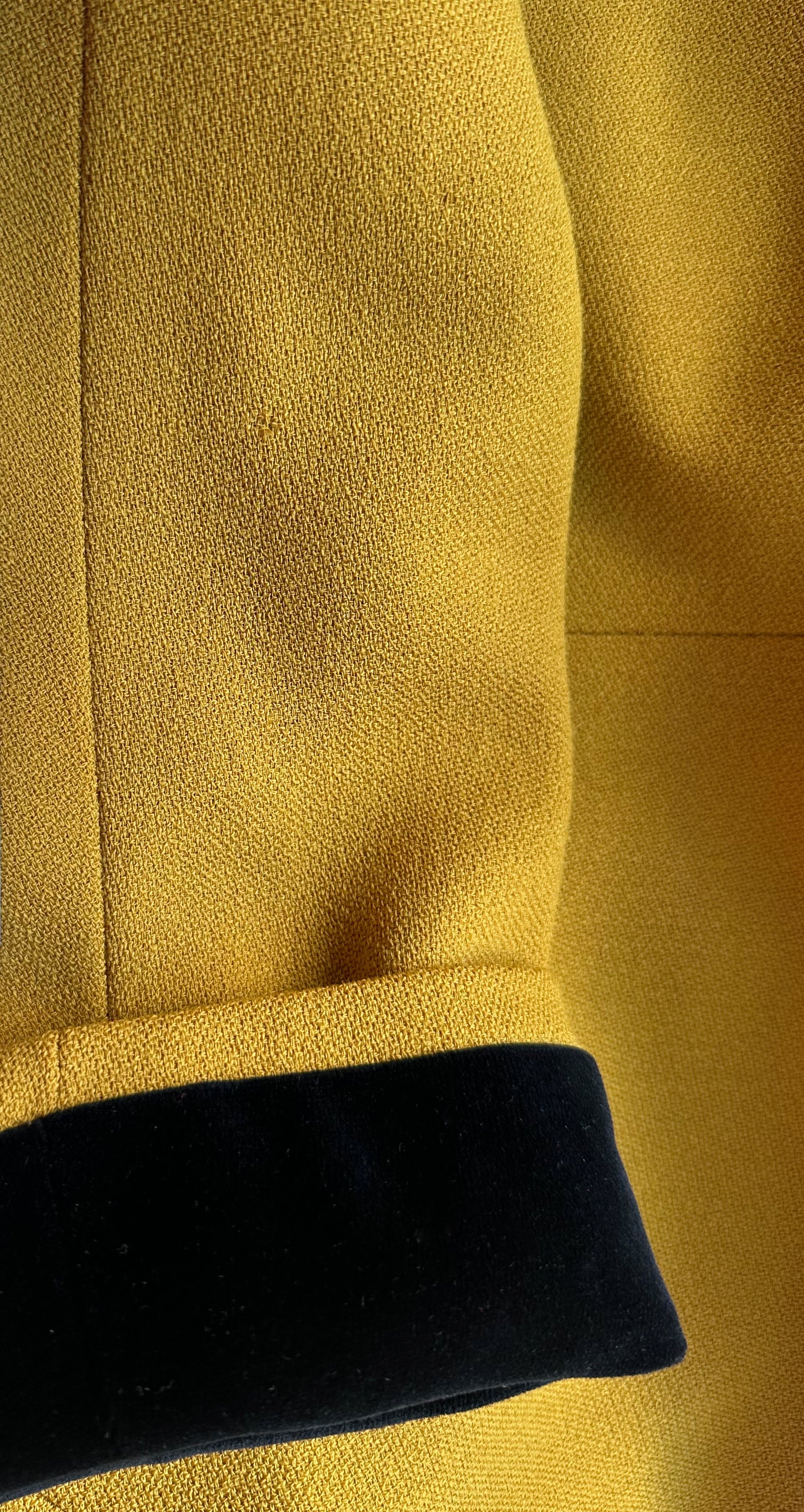 1989-90 F/W Mustard Wool & Black Velvet Skirt Suit