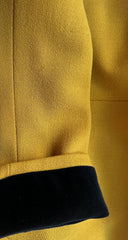 1989-90 F/W Mustard Wool & Black Velvet Skirt Suit