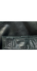 1987 S/S Black Leather High-Waisted Mini Skirt
