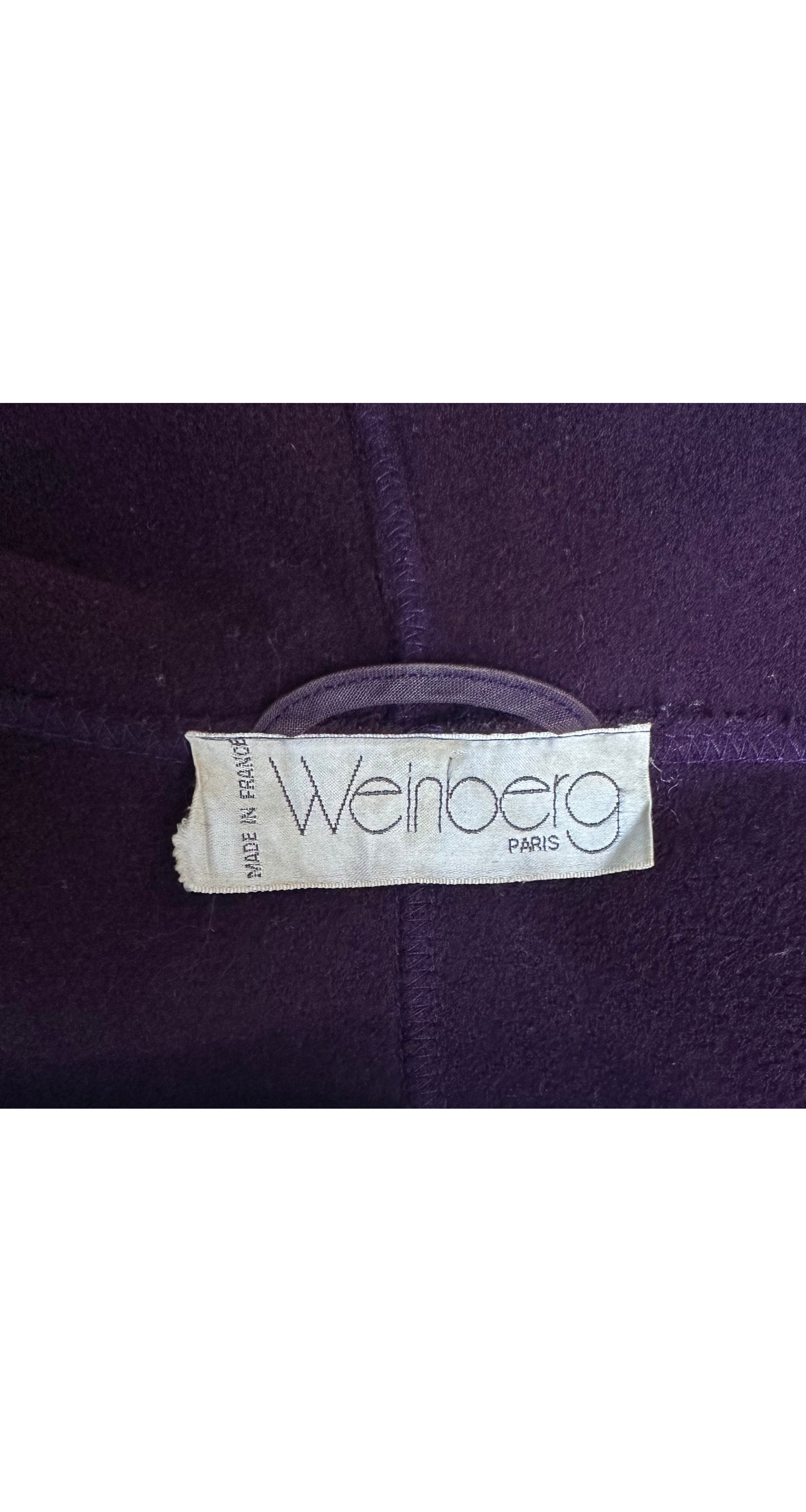 1970s Plum Wool Snap-Up Hooded Cape